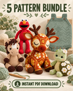 5 Pattern Bundle PDF, Amigurumi Crochet Patterns