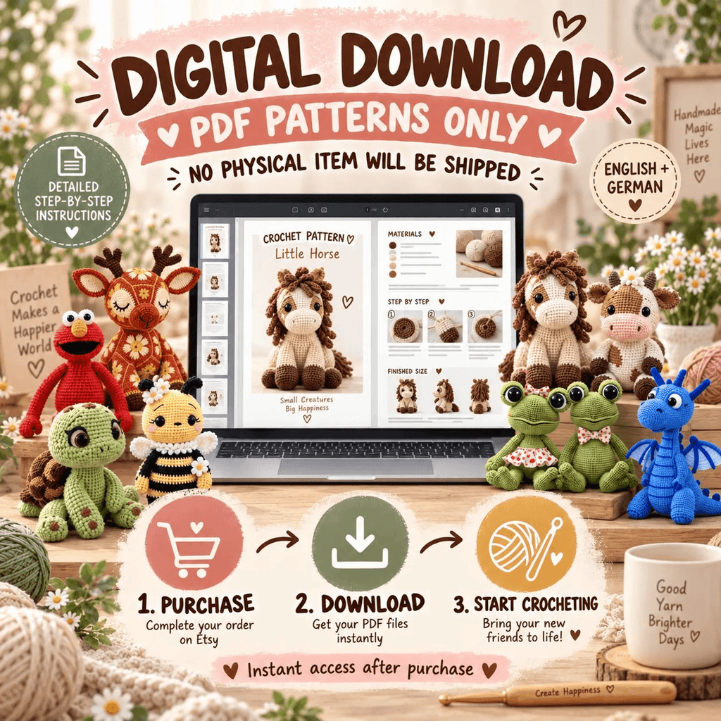 10 Amigurumi Crochet Patterns Bundle – Digital PDF Collection