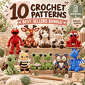 10 Amigurumi Crochet Patterns Bundle – Digital PDF Collection