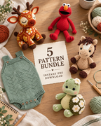 5 Pattern Bundle PDF, Amigurumi Crochet Patterns