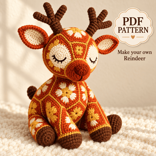 African Flower Reindeer Amigurumi Pattern