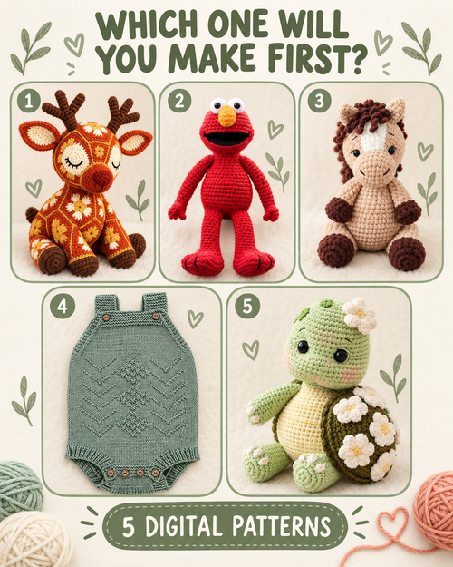 5 Pattern Bundle PDF, Amigurumi Crochet Patterns