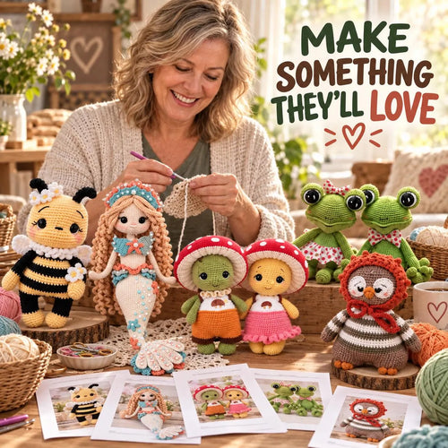5 Crochet Patterns Bundle PDF – Cute Amigurumi Animals & Nature Collection