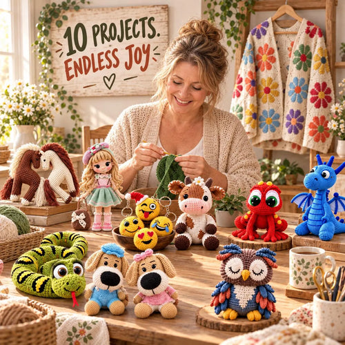 10 Amigurumi Crochet Patterns Bundle – Digital PDF Collection